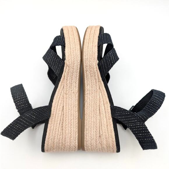 Toms Audrey Espadrille Platform Wedge Sandal Women's Black Size US8 EU38.5 - Picture 5 of 10
